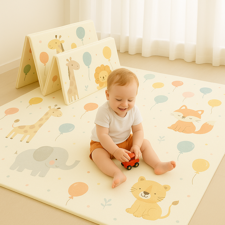 6-layer foldable waterproof baby play mat medium size for tummy time, crawling, and baby play in Pakistan