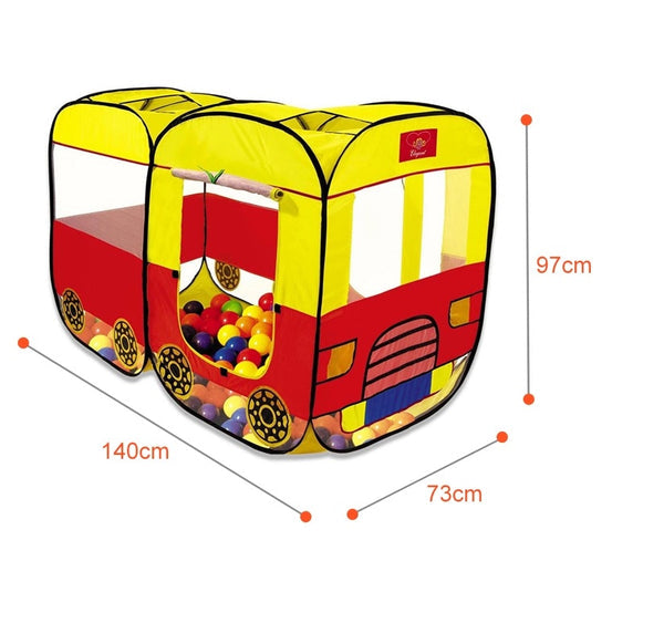 BIG POP UP TENT HOUSE FOR KIDS LARGE SCHOOL BUS SHAPE