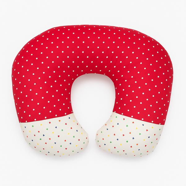 Premium polka dot adjustable baby nursing pillow red feeding cushion