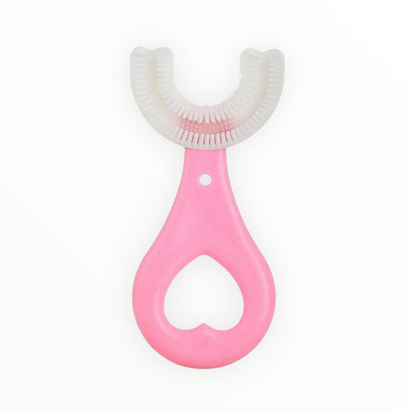 Kids U-shape toothbrush designed for easy and comfortable teeth cleaning, perfect for toddlers and children.