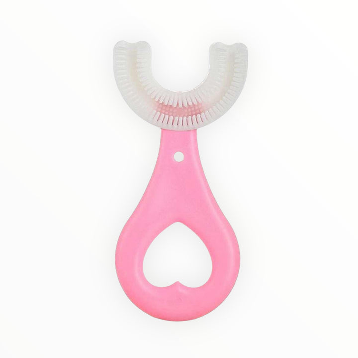 Kids U-shape toothbrush designed for easy and comfortable teeth cleaning, perfect for toddlers and children.