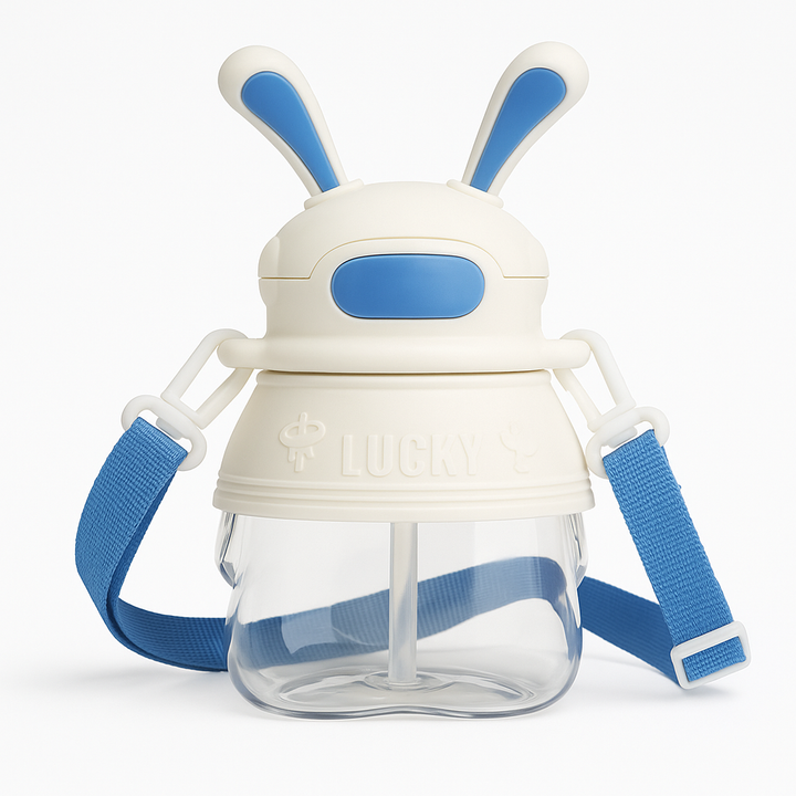 Rabbit Straw Bottle 800ml Blue with strap – BabifyStore.pk