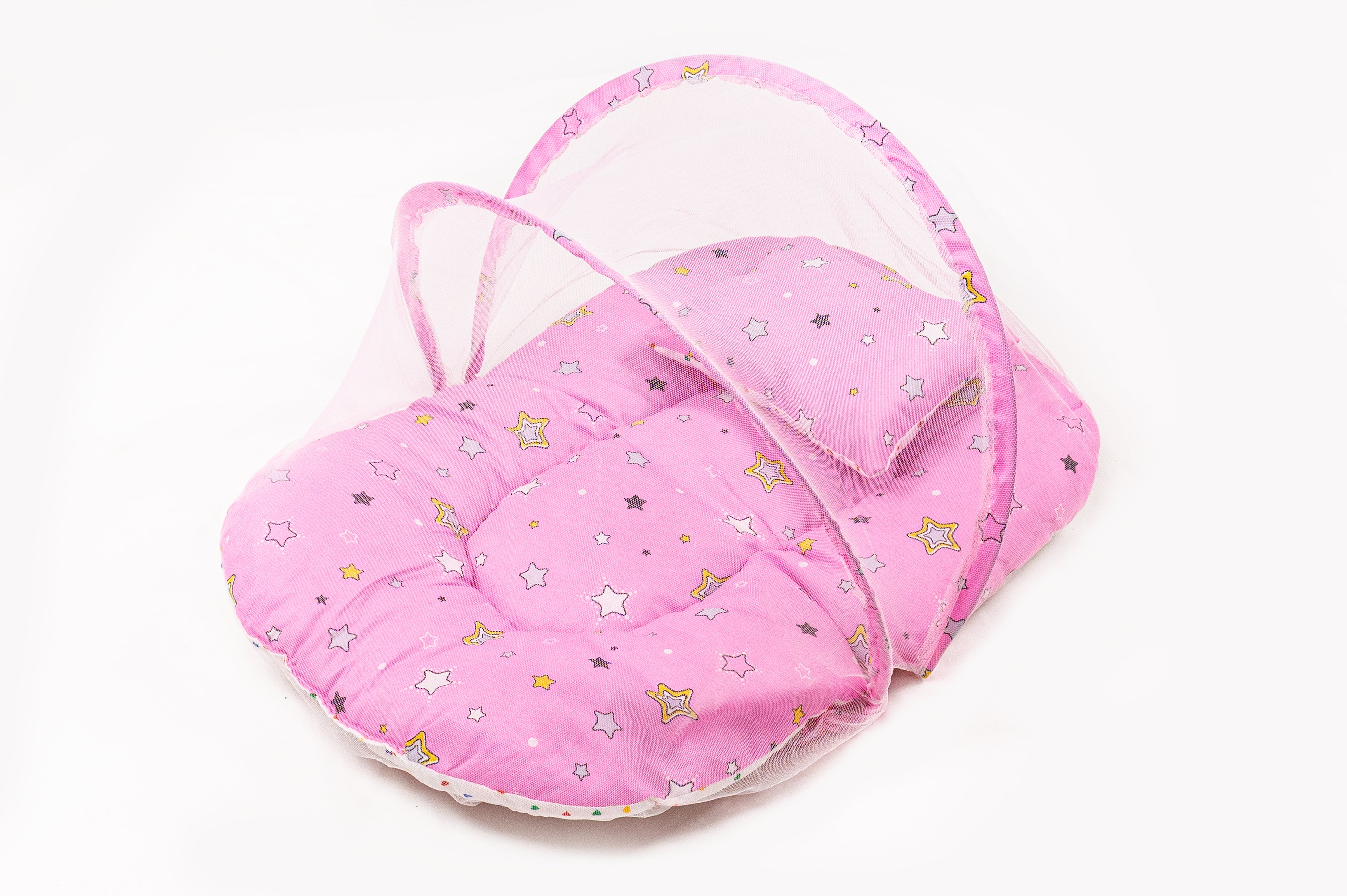 8 piece baby bedding set with mosquito net and blanket star print pink