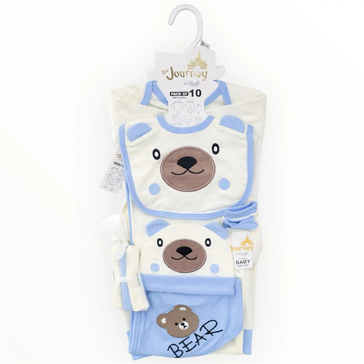 10 Piece Newborn Baby Starter Set in Baby Blue for 0 to 3 Months
