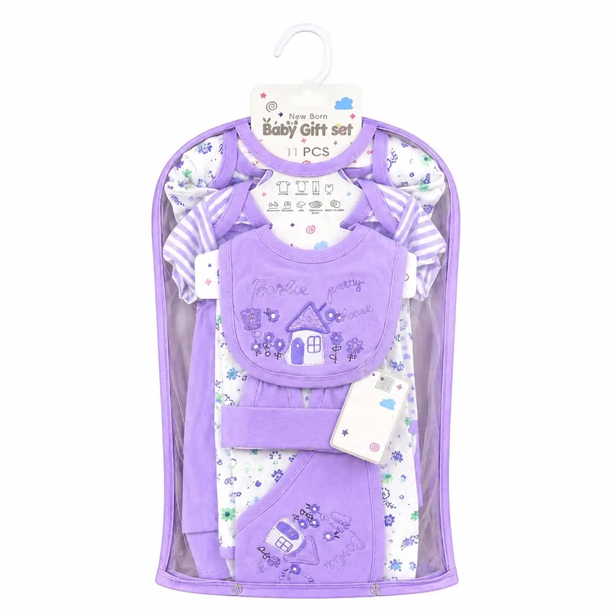 11 Pcs Barbie Pretty House Baby Starter Set Purple for Newborn Girls 0–3 Months