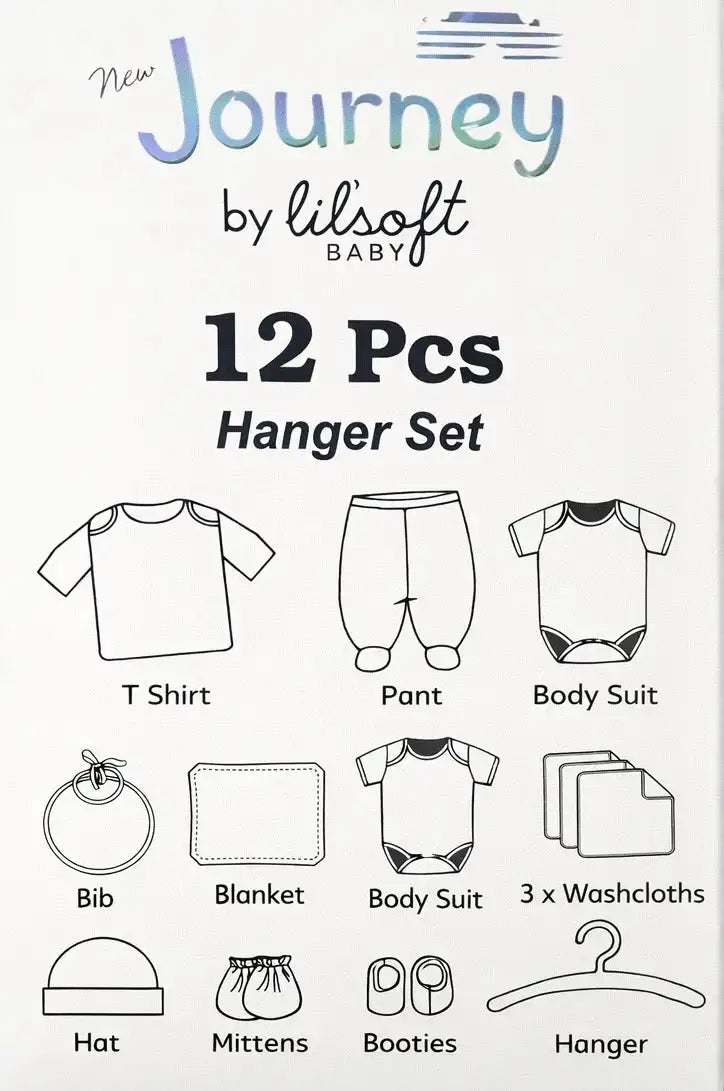 12 Pcs Newborn Baby Starter Set Package Contents and Clothing Pieces Guide