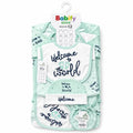 Mint Green 12 Pcs Newborn Baby Starter Set with Full Sleeves T-Shirt Bodysuit and Accessories