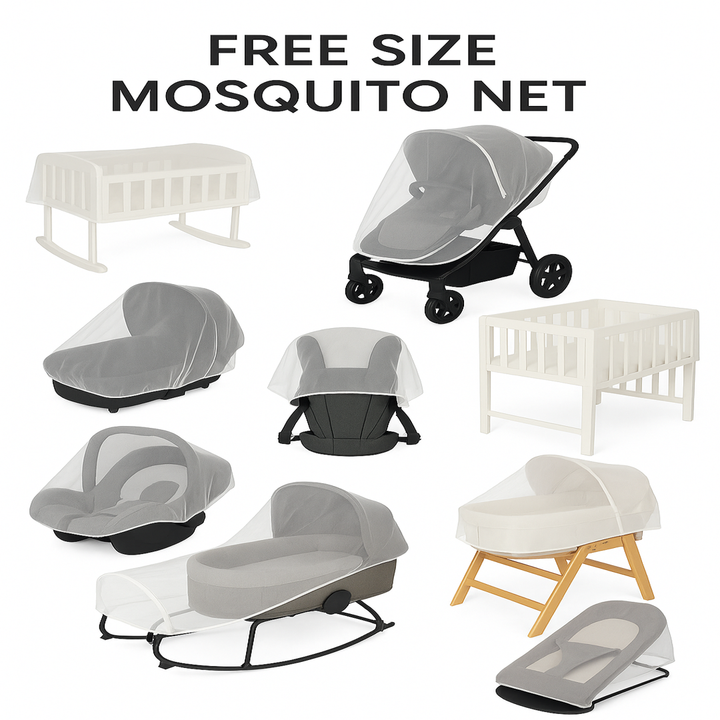 Protect your baby from mosquitoes and bugs with this versatile mosquito net, designed to fit baby beds, strollers, and prams for ultimate comfort and safety.