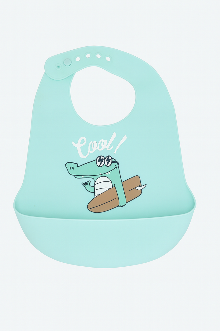 Silicone baby bib with food catcher waterproof feeding bib cute design (Need My Space, Miso Cute, Holy Guacamole, Be Brave, Cool, Veggie print)
