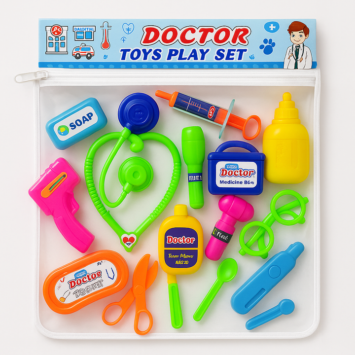 Doctor Toy Play Set with 16 Colorful Medical Tools for Kids