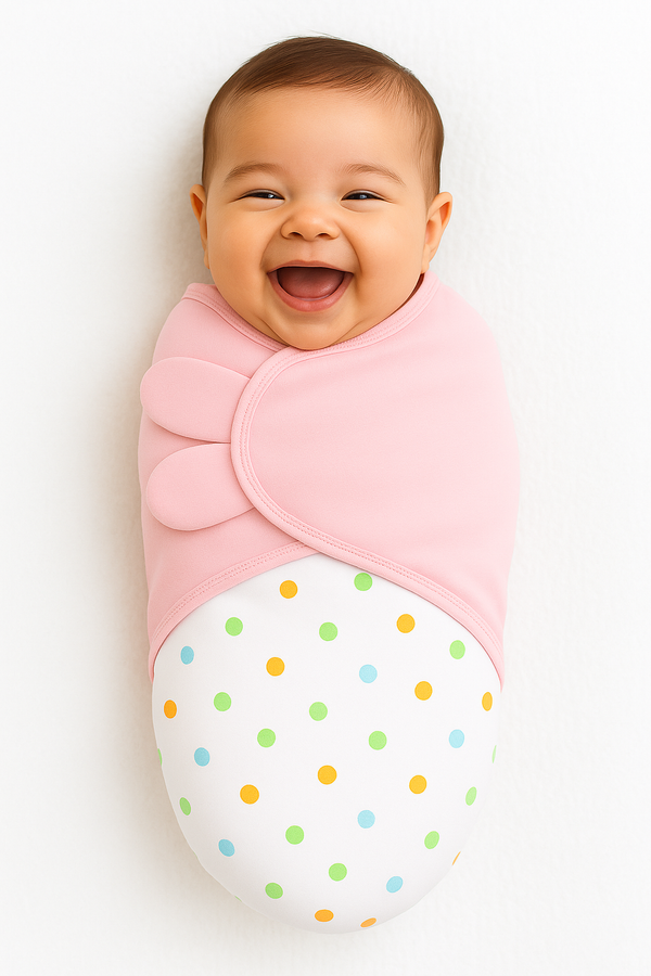 Adjustable infant swaddle for newborns 5–10 lbs pink color soft cotton fabric