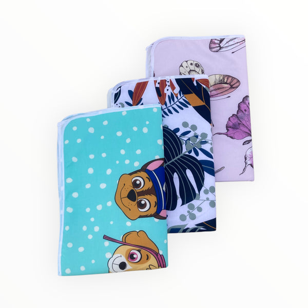 A soft, waterproof, and absorbent Baby Sozni Changing Sheet (34” x 22”) made of breathable cotton, designed for hygienic and comfortable diaper changes. Spacious yet portable, lightweight, and easy to wash, perfect for home or travel use.
