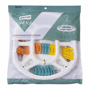 20 Clips Multifunctional Clothes Drying Hanger in Packaging for Indoor and Outdoor Laundry Use