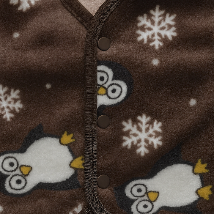 Newborn penguin fleece shirt and pajama set