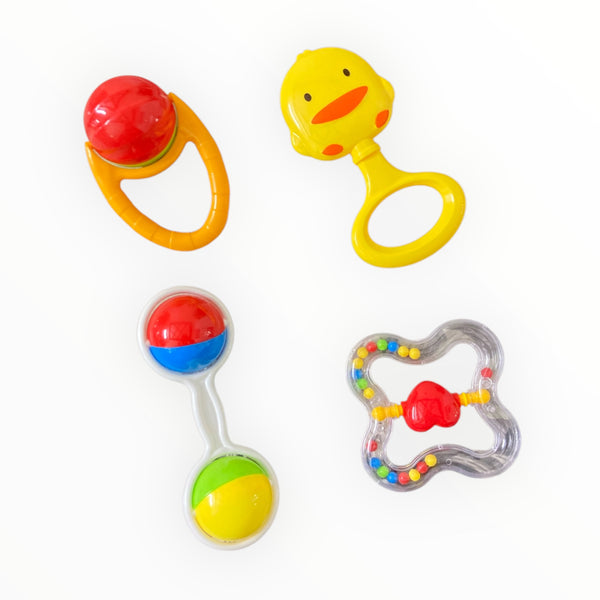 Pack of 4 Baby Rattle Toys – Colorful, BPA-Free & Safe for Infants