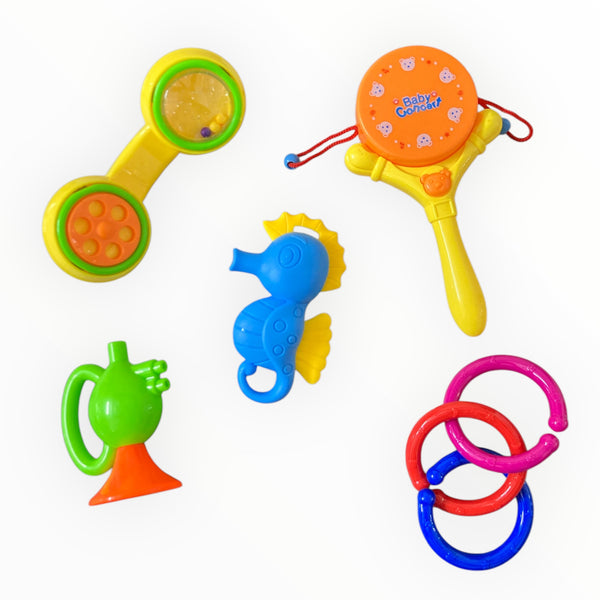 Pack of 5 Baby Rattle Toys – Colorful, BPA-Free & Safe for Infants