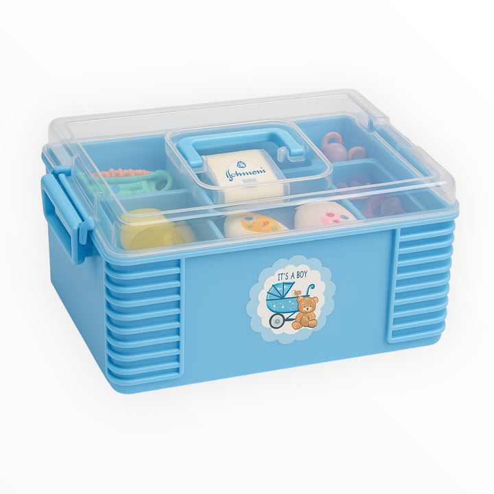 Multi-purpose baby storage accessories box for diapers, wipes, clothes & toys