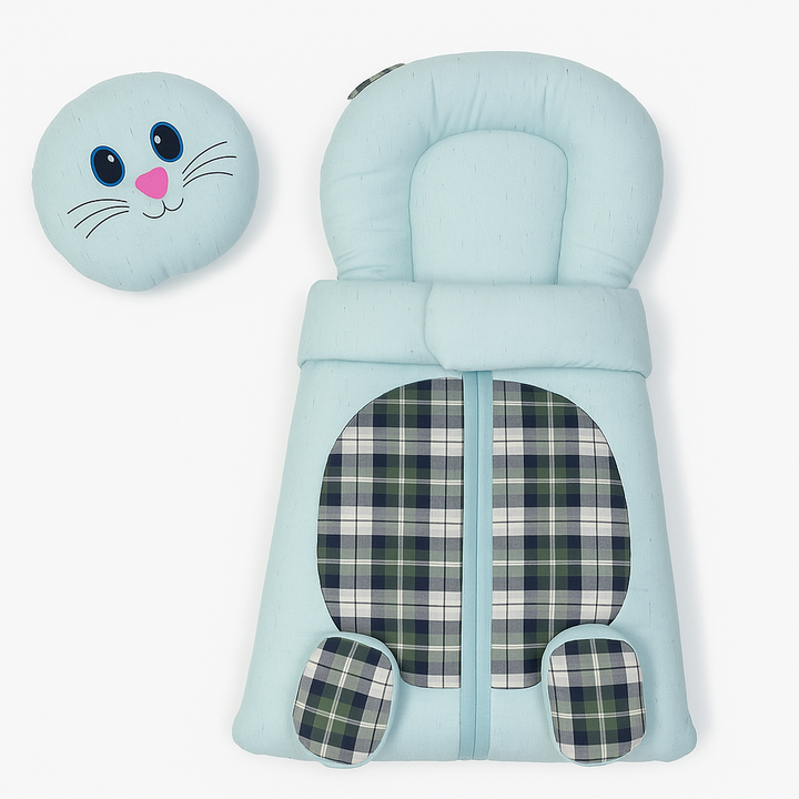 Baby Character Carry Nest with Pillow – Center Zip for 0-6 Months