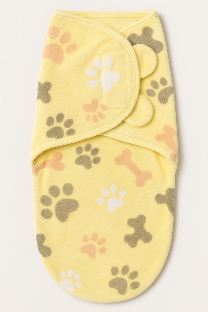 Soft Fleece Baby Swaddle Wrap in Yellow for 0–3 Months (5–10 lbs)