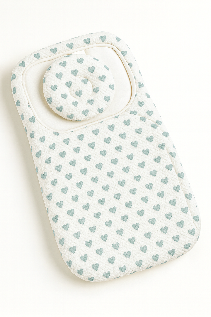 Baby Carry Nest with Strap Closure & Pillow – Soft Heart Design Newborn Sleeping Nest in Pakistan