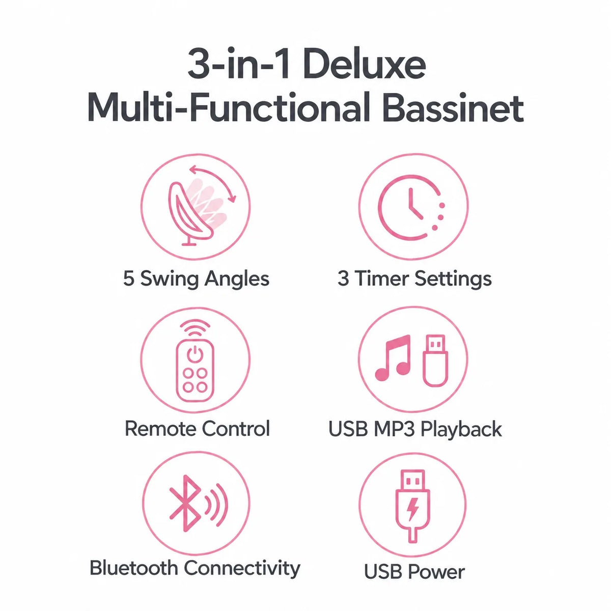 Mastela Baby Swing with Remote Bluetooth USB & Timer Features