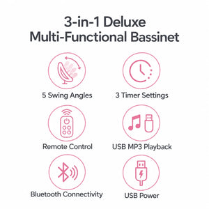 Mastela Baby Swing with Remote Bluetooth USB & Timer Features