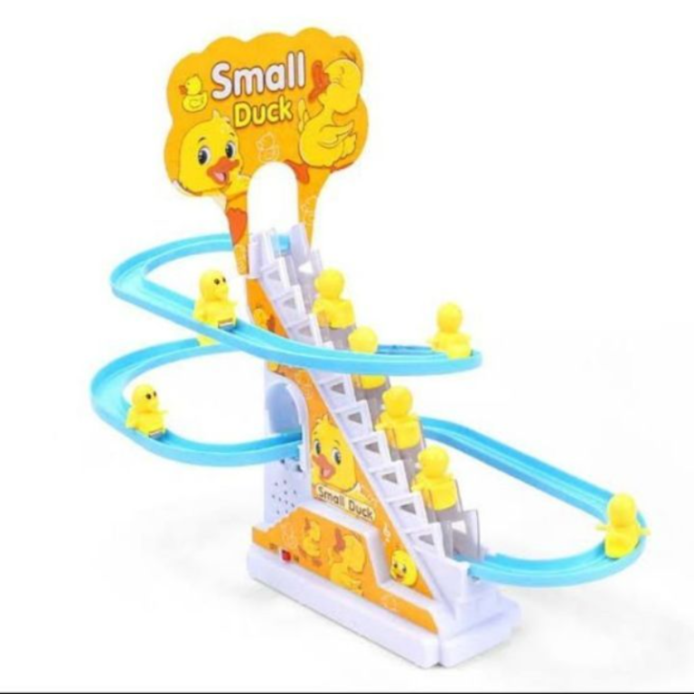 Duck Climbing Stairs Electric Track Slide Music Lighting Puzzle Toy