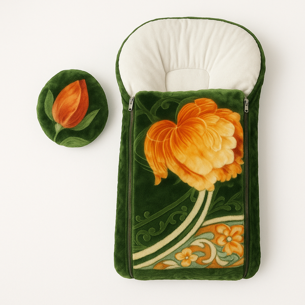 Baby Blanket Carry Nest 2-in-1 Green – Soft Cozy Portable Newborn Sleeping Nest in Pakistan