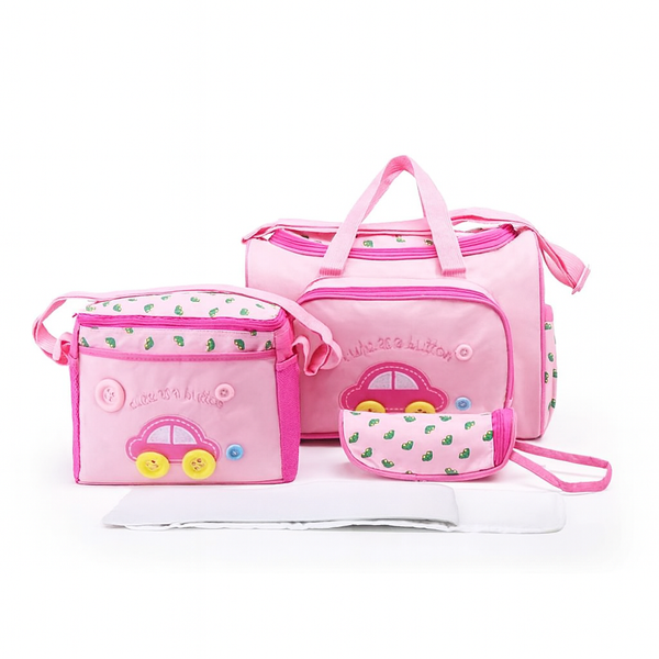 Baby Travel Organizer 4 Pcs Bag Set – Pink | Babify Store