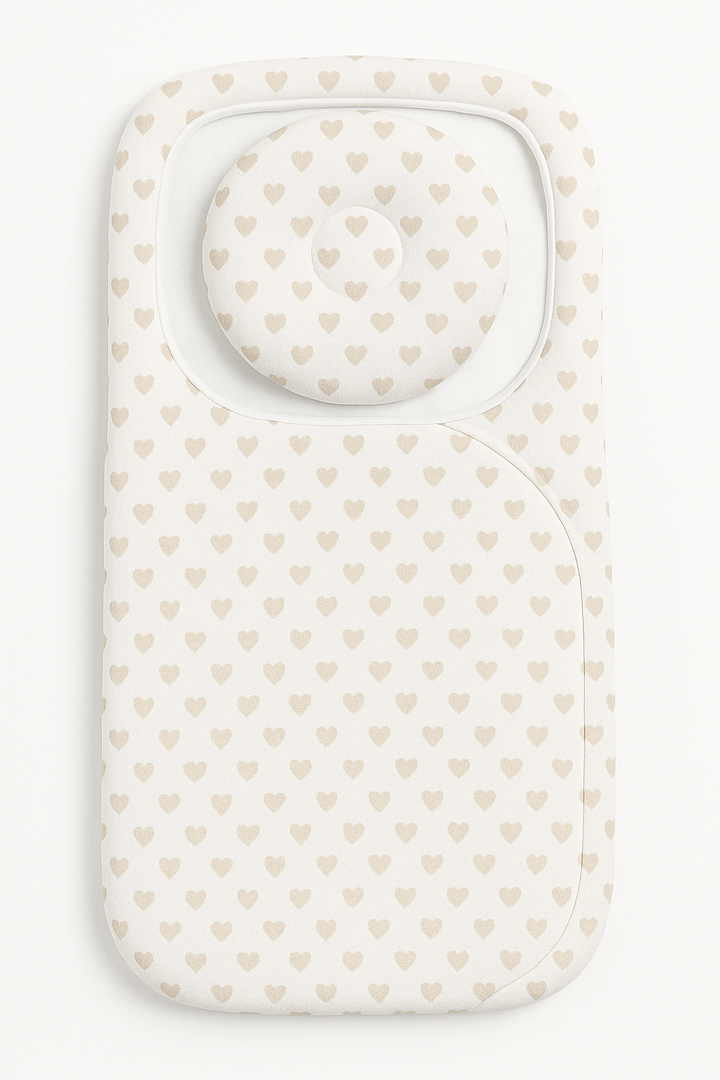 Baby Carry Nest with Strap Closure & Pillow – Soft Heart Design Newborn Sleeping Nest in Pakistan