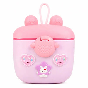 350g baby milk powder storage container with spoon in baby pink