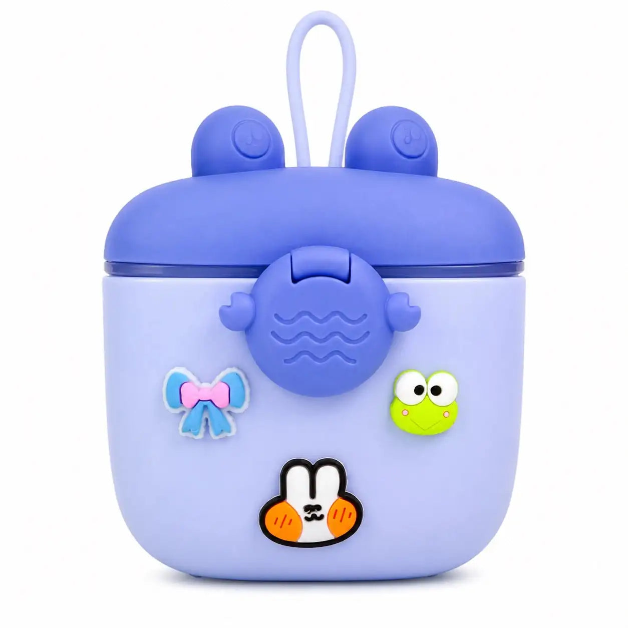 350g baby milk powder storage container with spoon in periwinkle blue