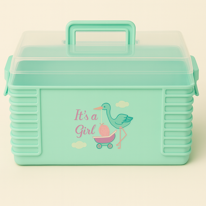Multi-purpose baby storage accessories box for diapers, wipes, clothes & toys