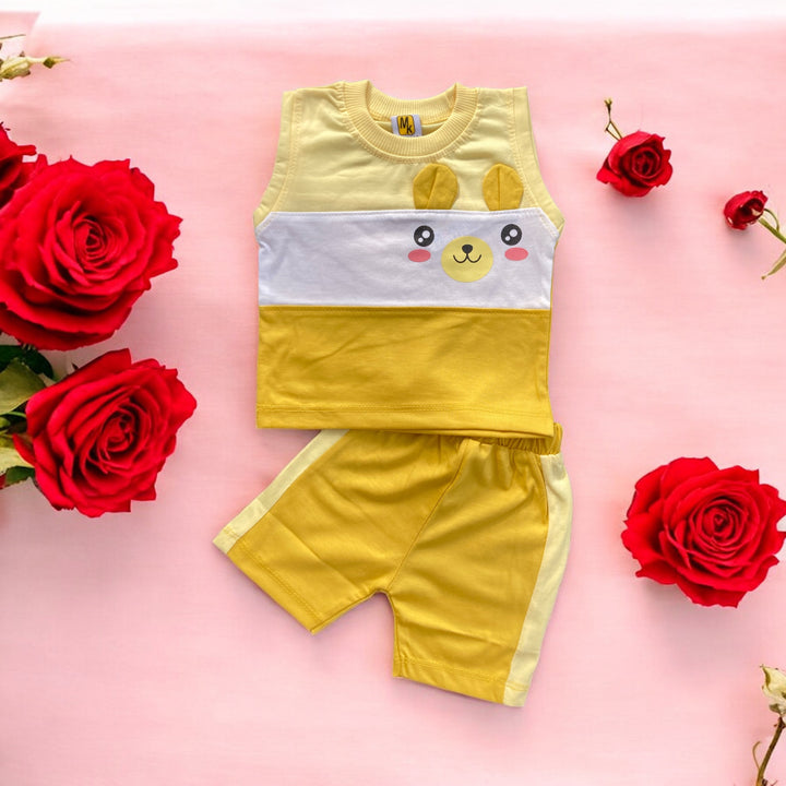 Soft cotton baby Sando and Short set, perfect for comfort and ease.