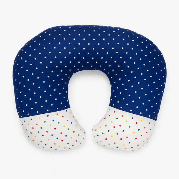 Premium polka dot baby nursing pillow dark blue feeding cushion