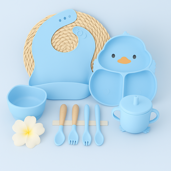 Silicone baby feeding set 8 pcs complete set