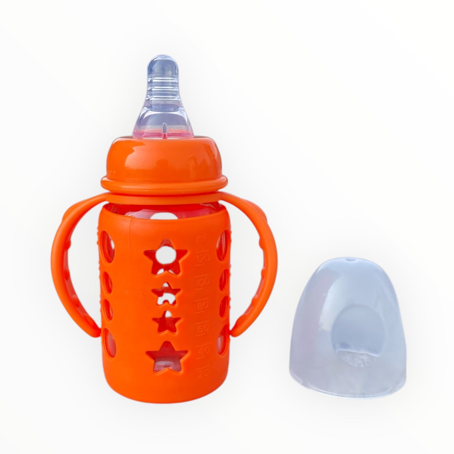 Baby Glass Feeder with Silicone Cover – 120ml (4oz)