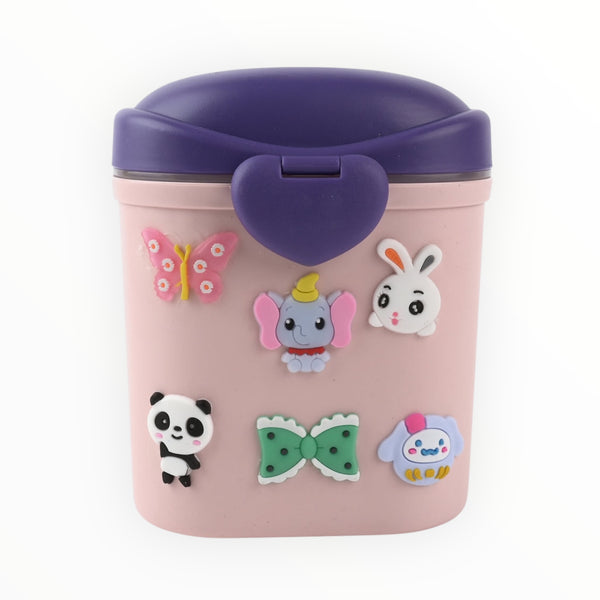 Portable 500g milk powder container with airtight, leak-proof seal for travel.
