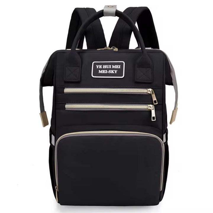 Premium baby diaper backpack with insulated bottle holders and multiple compartments – ideal for travel and daily use.