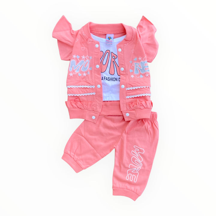 Soft cotton baby t-shirt and pajama set with dual-style front-open and closed options.