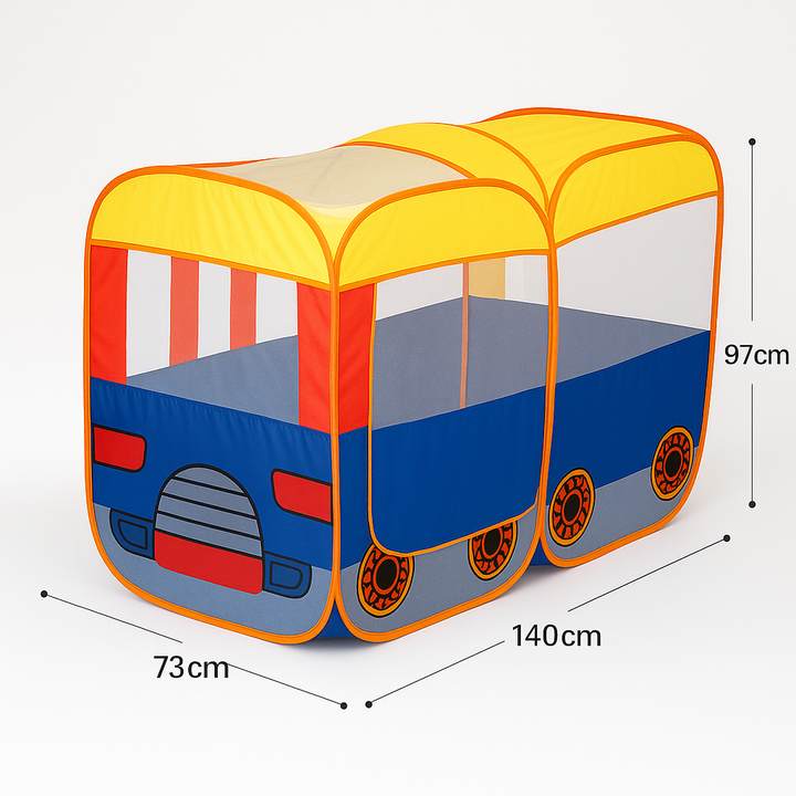 School Bus Pop-Up Tent House for kids – spacious & fun play tent