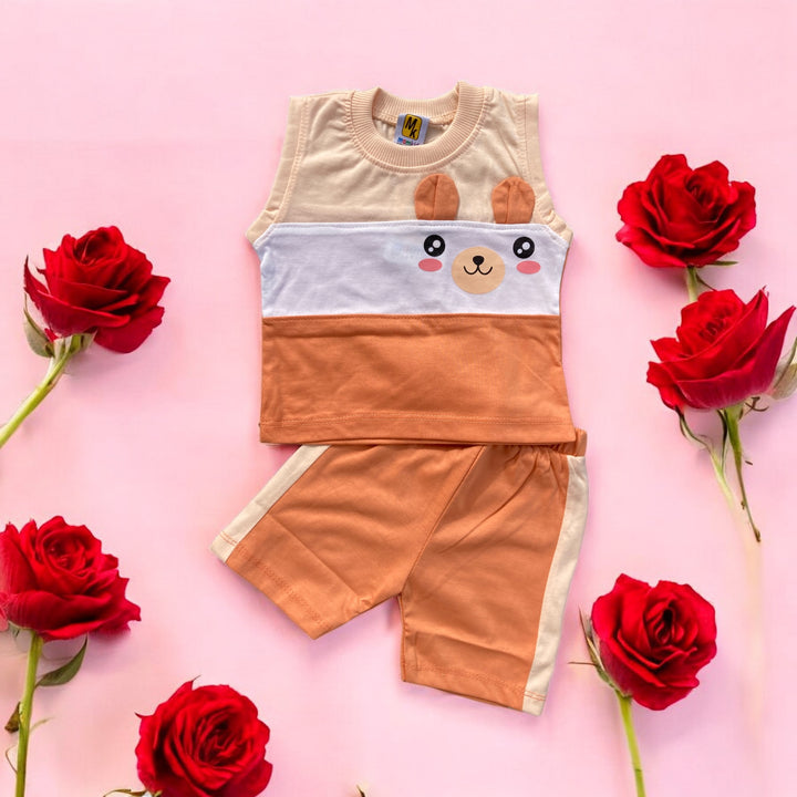 Soft cotton baby Sando and Short set, perfect for comfort and ease.