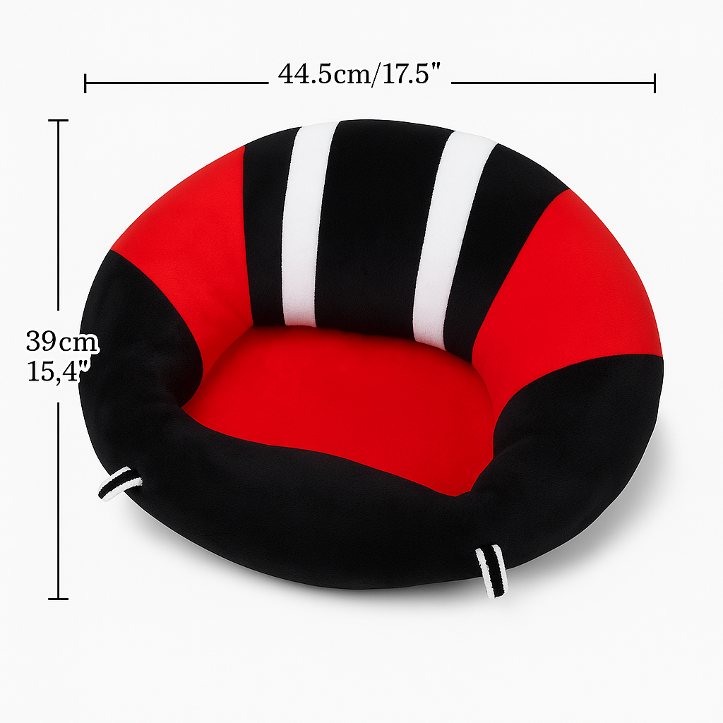 Baby Sofa Support Seat / Sitting Chair – Red Plush Comfort