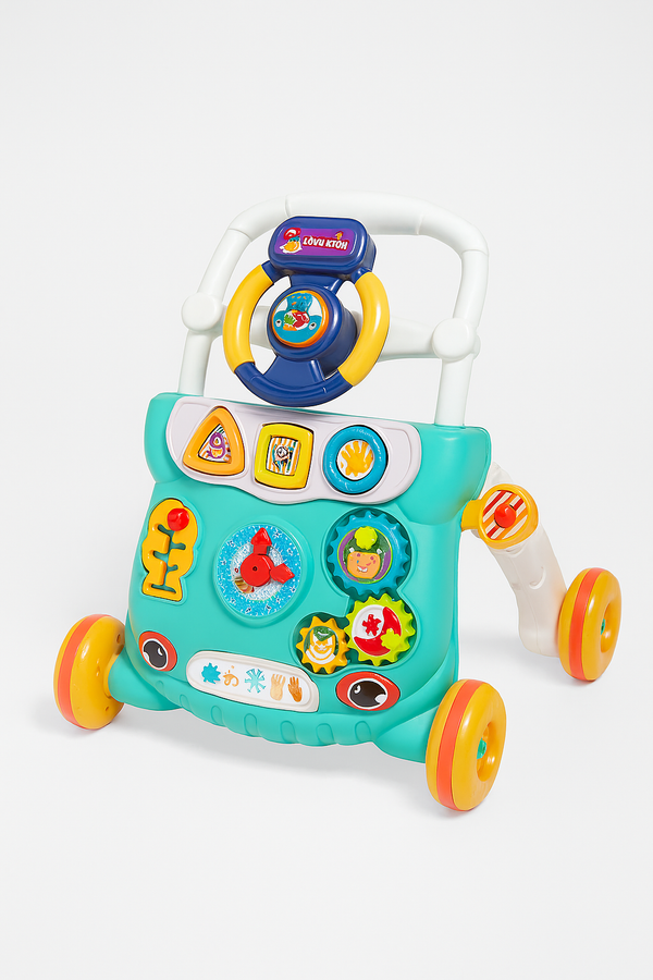 Baby Musical Walker Car with Steering Wheel, Lights & Activity Panel
