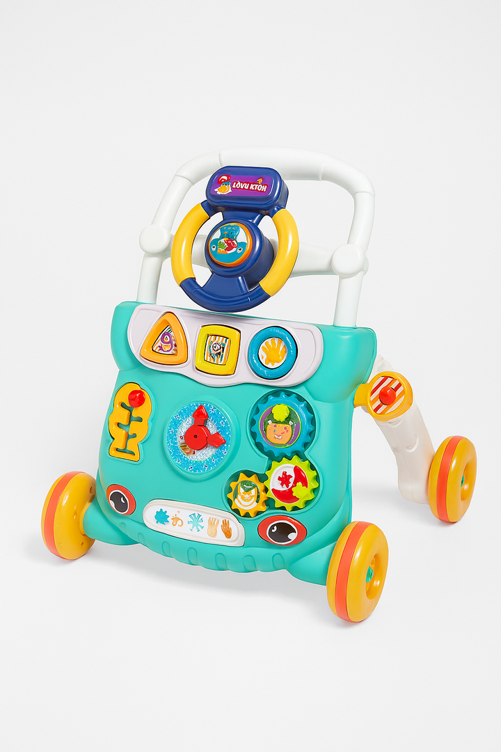 Baby Musical Walker Car with Steering Wheel, Lights & Activity Panel