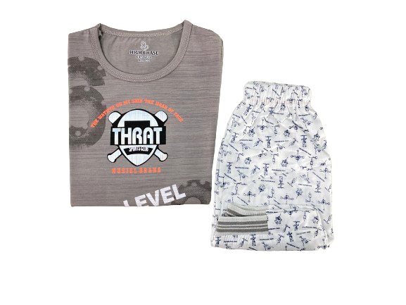 Lightweight and breathable kids' summer cotton T-shirt and shorts set, perfect for warm weather. Soft, comfortable, and stylish for everyday wear.