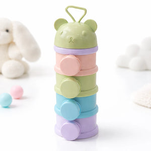 4 layer baby milk powder container portable formula dispenser with compartments pastel colors
