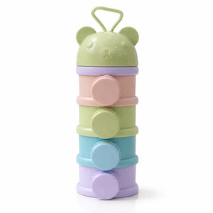 4 layer baby milk powder container portable formula dispenser with compartments pastel colors