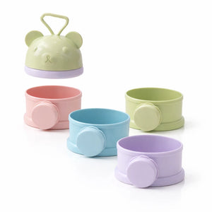 4 layer baby milk powder container portable formula dispenser with compartments pastel colors