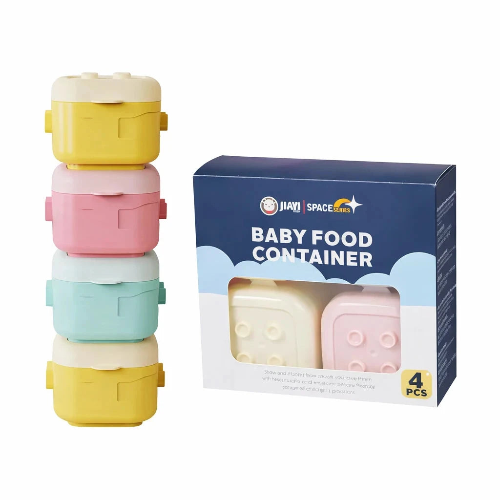 4 Pcs Stackable Baby Food Storage Container Set for Milk Powder Snacks and Baby Food